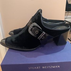 Stuart Weitzman, 6.5 Black Velvet Mule